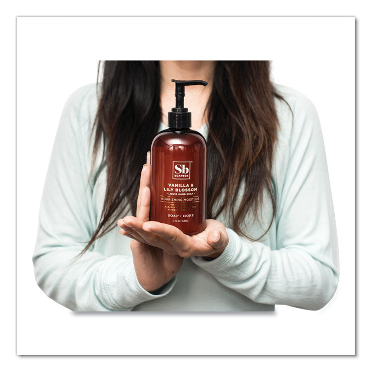 Hand Soap, Vanilla and Lily Blossom Scent, 12 oz, 3/Box