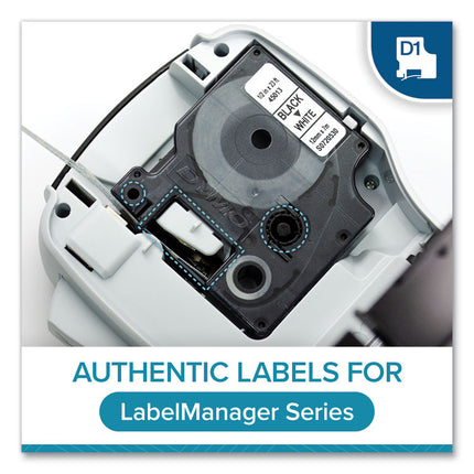 D1 High-Performance Polyester Removable Label Tape, 0.75" X 23 Ft, Black On White