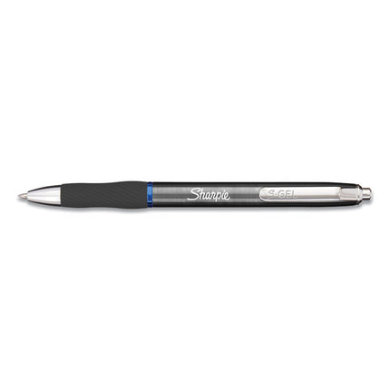 S-Gel Premium Metal Barrel Gel Pen, Retractable, Medium 0.7 Mm, Blue Ink, Gun Metal Gray Barrel, Dozen