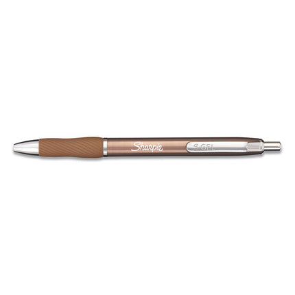 S-Gel Premium Metal Barrel Gel Pen, Retractable, Medium 0.7 Mm, Black Ink, Champagne Barrel, Dozen