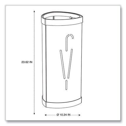 Triangular Umbrella Stand, Steel/Plastic, 10.25w x 10.25d x 23.67h, Black