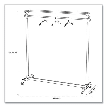 Large Capacity Garment Rack, 63.5w X 21.25d X 67.5h, Black/silver