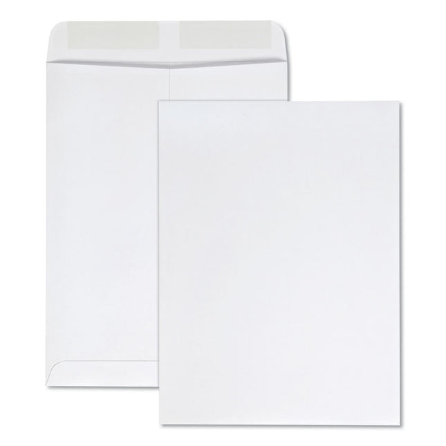Catalog Envelope, 28 lb Bond Weight Kraft, #10 1/2, Square Flap, Gummed Closure, 9 x 12, White, 100/Box