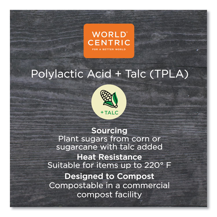 TPLA Compostable Cutlery Kit, Fork/Knife/Napkin/Spoon, Plastic, White, 250/Carton