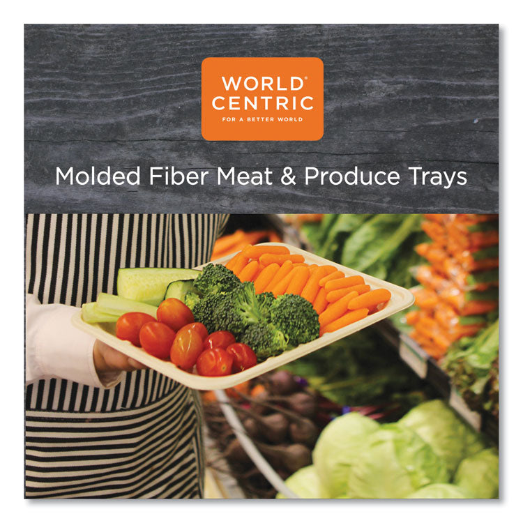 PFAS Fiber Trays, 8.3 x 4.9 x 0.7, Natural, Paper, 500/Carton