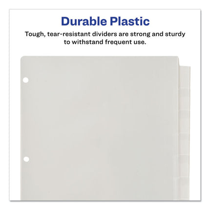 Insertable Big Tab Plastic Dividers, 8-Tab, 11 X 8.5, Clear, 1 Set