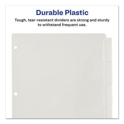 Insertable Big Tab Plastic Dividers, 5-Tab, 11 X 8.5, Clear, 1 Set