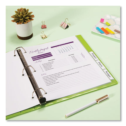 Insertable Big Tab Plastic Dividers, 5-Tab, 11 X 8.5, Clear, 1 Set