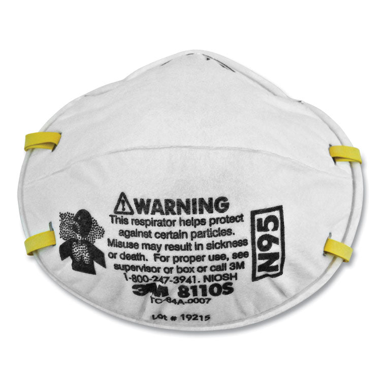 N95 Particulate Respirator 8110s, Half Facepiece, Small, 160/carton