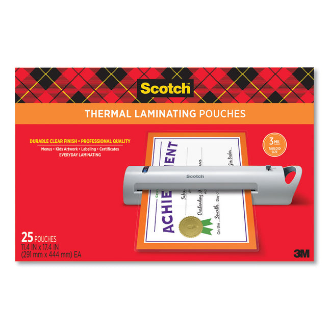 Laminating Pouches, 3 Mil, 11.5" X 17.5", Gloss Clear, 25/pack