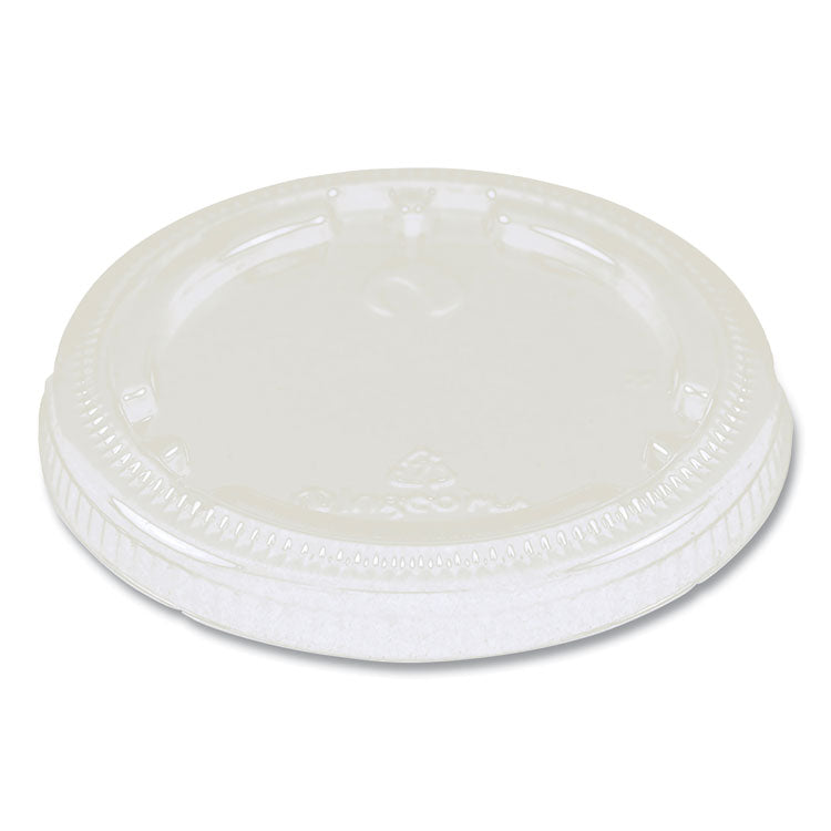 PLA Lids for Fiber Cups, 3.1" Diameter x 0.4" h, Clear, Plastic, 1,000/Carton
