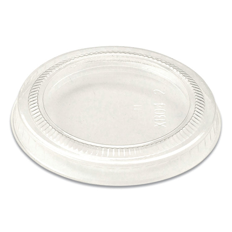PLA Lids for Fiber Cups, 2.6" Diameter x 0.3" h, Clear, Plastic, 2,000/Carton
