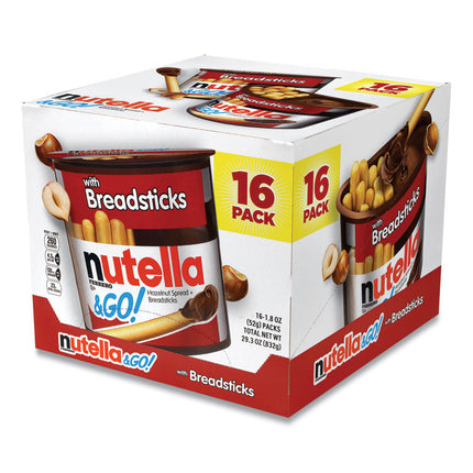 Hazelnut Spread and Breadsticks, 1.8 oz Single-Serve Tub, 16/Pack