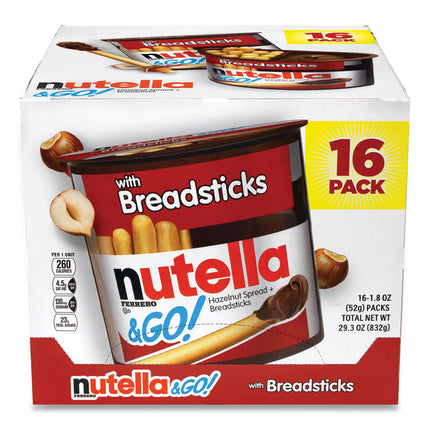 Hazelnut Spread and Breadsticks, 1.8 oz Single-Serve Tub, 16/Pack