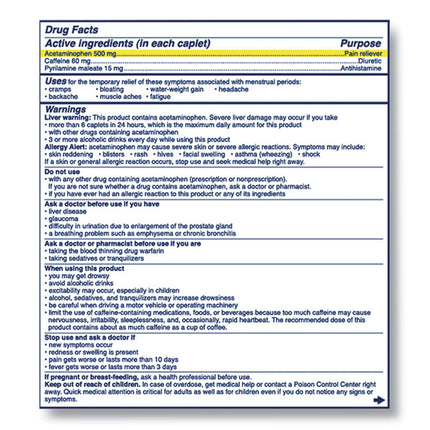 Complete Menstrual Caplets, Two-Pack, 30 Packs/box