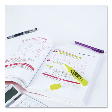 Hi-Liter Desk-Style Highlighters, Fluorescent Yellow Ink, Chisel Tip, Yellow/black Barrel, 200/box