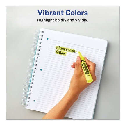 Hi-Liter Desk-Style Highlighters, Fluorescent Yellow Ink, Chisel Tip, Yellow/black Barrel, 200/box
