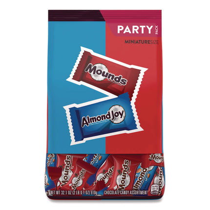 Almond Joy and Mounds Chocolate Miniature Size Party Pack, 32.1 oz Bag, Approximately 63 Pieces