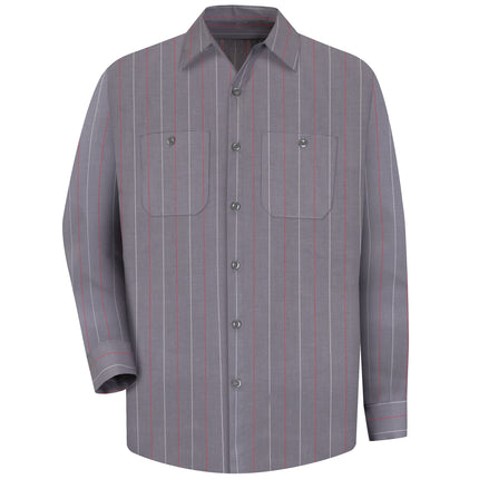 Red Kap® Men's Long Sleeve Industrial Stripe Work Shirt / SP14CR
