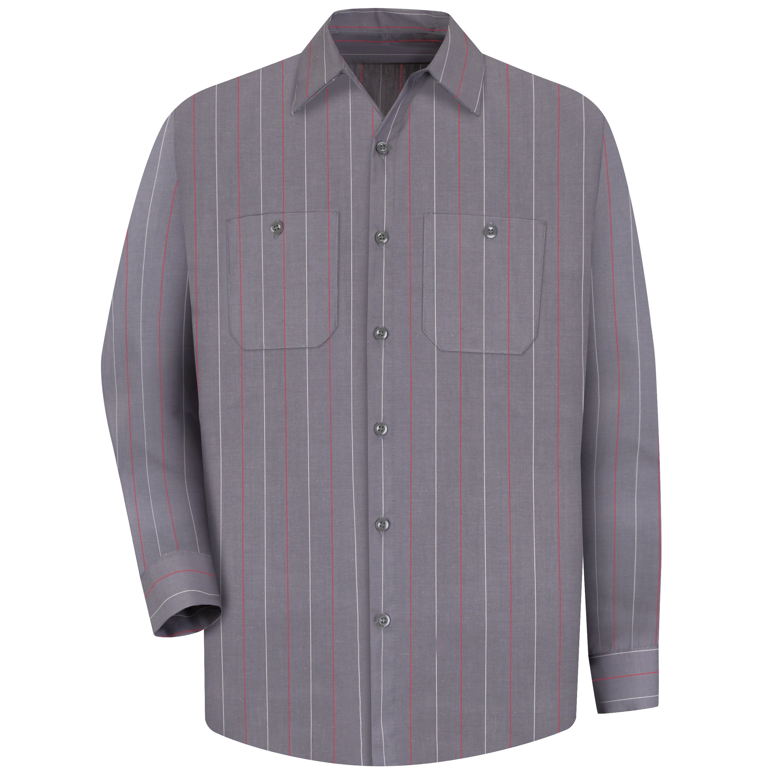 Red Kap® Men's Long Sleeve Industrial Stripe Work Shirt / SP14CR