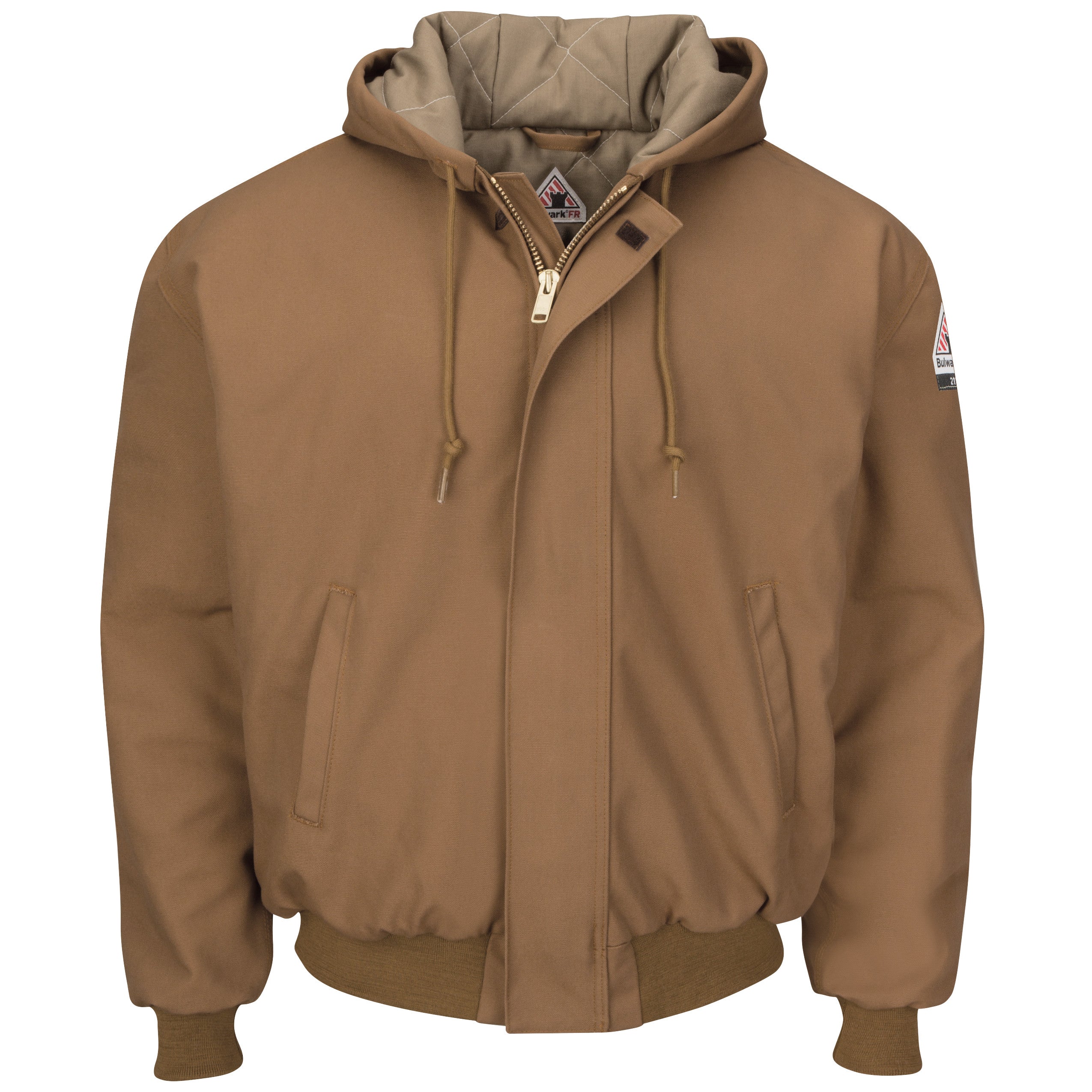 Bulwark® Men's Heavyweight FR Insulated Brown Duck Hooded Jacket / JLH6BD