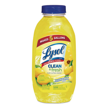 Clean and Fresh Multi-Surface Disinfectant Cleaner, Sparkling Lemon and Sunflower Essence, 10.75 oz Bottle, 20/Carton
