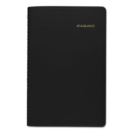 Daily Appointment Book with 15-Minute Appointments, One Day/Page: Mon to Sun, 8 x 5, Black Cover, 12-Month (Jan to Dec): 2025