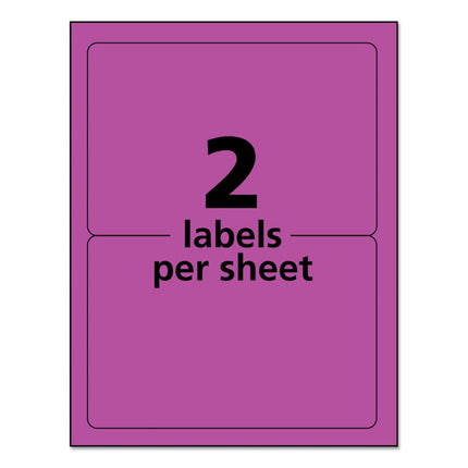 High-Visibility Permanent Laser ID Labels, 5.5 x 8.5, Neon Magenta, 200/Box