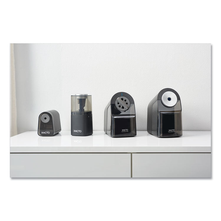 Model 1670 School Pro Classroom Electric Pencil Sharpener, Ac-Powered, 4 X 7.5 X 7.5, Black/gray/smoke