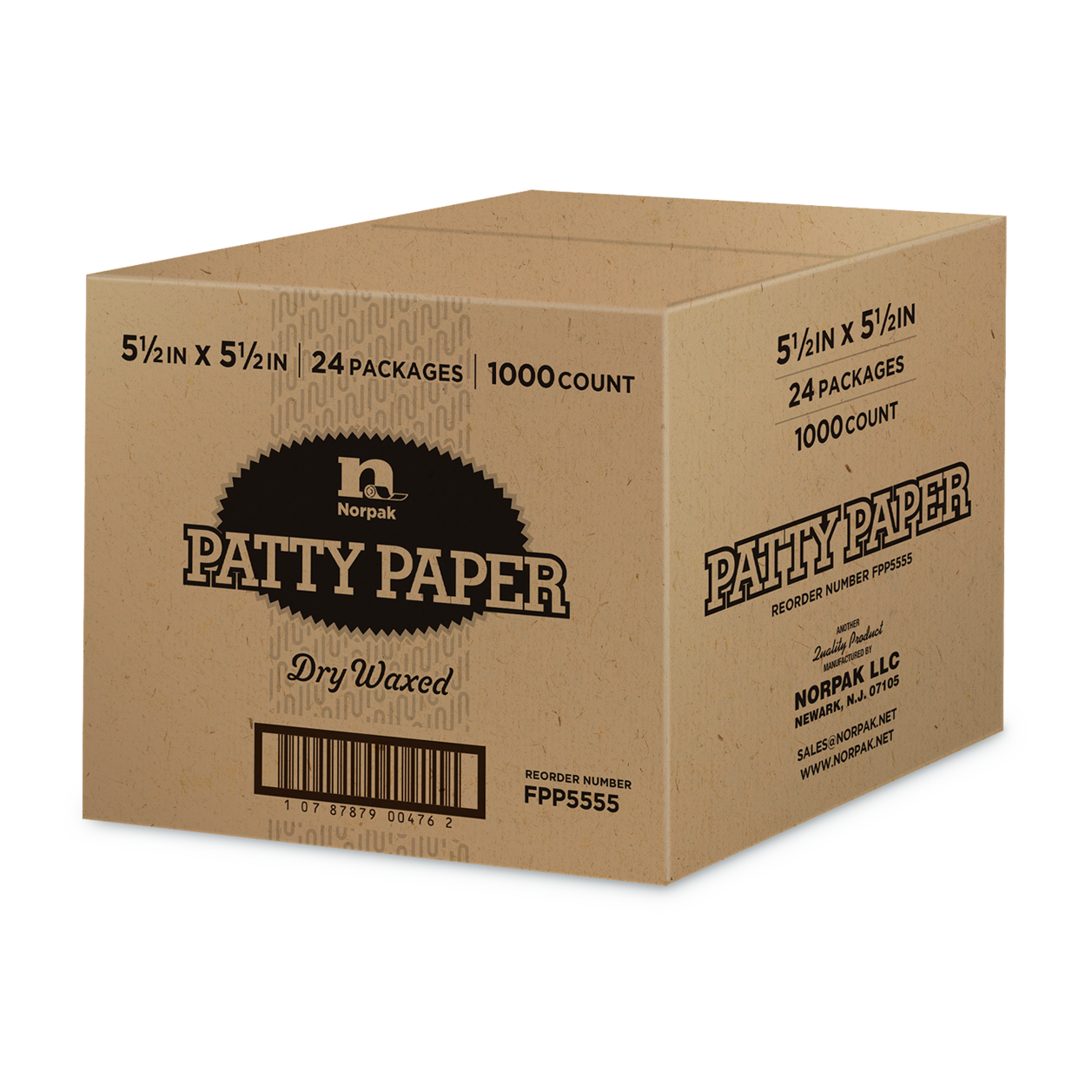Norpak Patty Paper 5.5" x 5.5" White   1000 Box