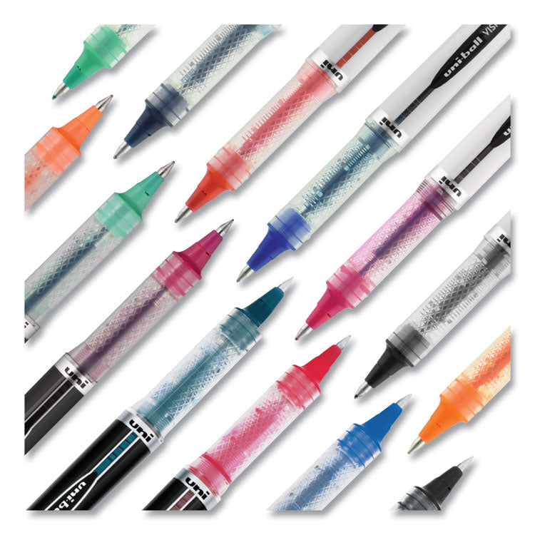 VISION ELITE Hybrid Gel Pen, Stick, Bold 0.8 mm, Assorted Ink and Barrel Colors, 8/Pack