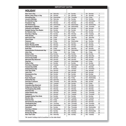 Recycled Weekly Appointment Book Ruled without Appointment Times, 8.75 x 6.88, Black Cover, 12-Month (Jan to Dec): 2025