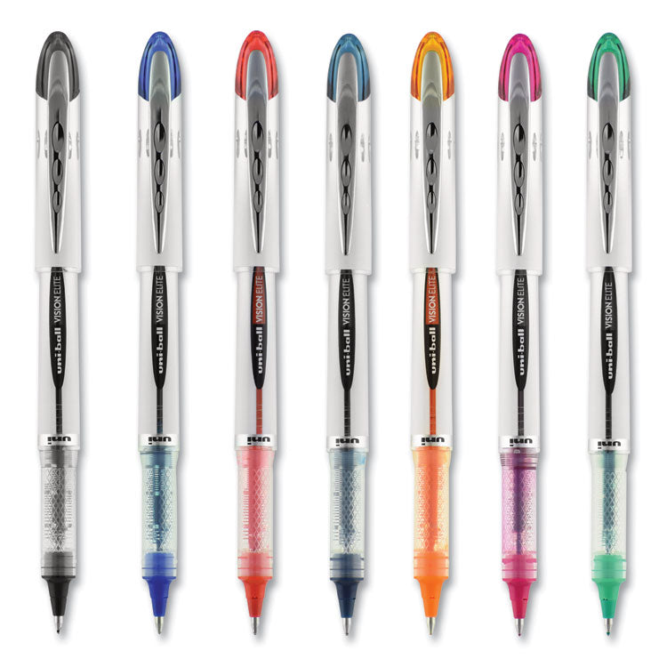 VISION ELITE Hybrid Gel Pen, Stick, Bold 0.8 mm, Assorted Ink and Barrel Colors, 8/Pack