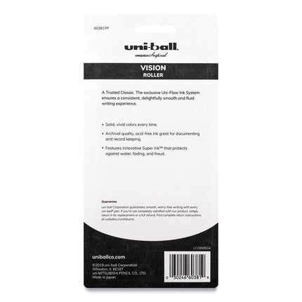VISION Rollerball Pen, Stick, Fine 0.7 mm, Assorted Ink and Barrel Colors, 5/Pack
