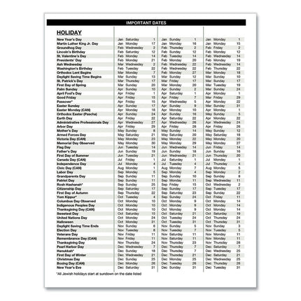 Recycled Professional Weekly Planner, 15-Minute Appts, 11 x 8.5, Blue Wirebound Soft Cover, 12-Month (Jan to Dec): 2025