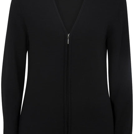 EDWARDS LADIES FULL ZIP V-NECK CARDIGAN SWEATER