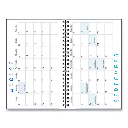 Recycled Academic Weekly/Monthly Appointment Planner, 8 x 5, Black Cover, 13-Month (Aug to Aug): 2024 to 2025