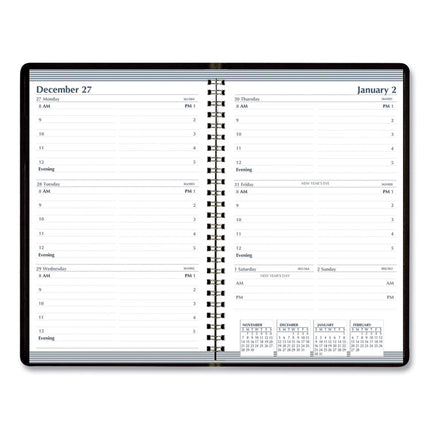 Recycled Weekly Appointment Book, 8 x 5, Black Cover, 12-Month (Jan to Dec): 2025
