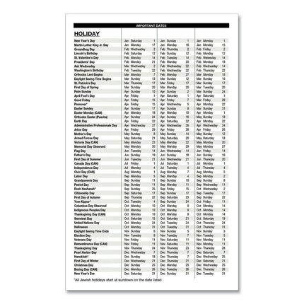 Recycled Weekly Appointment Book, 8 x 5, Black Cover, 12-Month (Jan to Dec): 2025