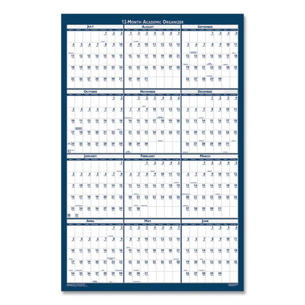 Academic Year Recycled Poster Style Reversible/Erasable Yearly Wall Calendar, 24 x 37, 12-Month (July to June): 2024 to 2025