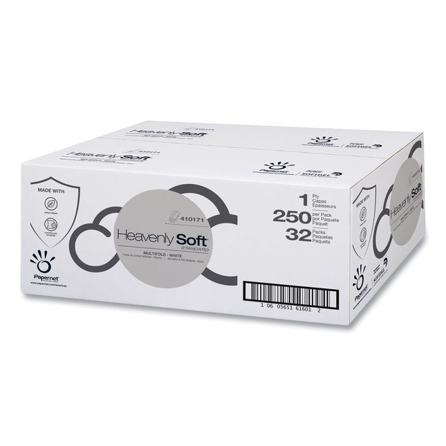 Heavenly Soft Standard Multi-Fold Towel, 1-Ply, 4 x 9.5, White, 250/Pack, 32 Packs/Carton