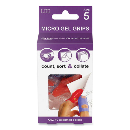 Tippi Micro-Gel Fingertip Grips, Size 5, Small, Assorted, 10/pack