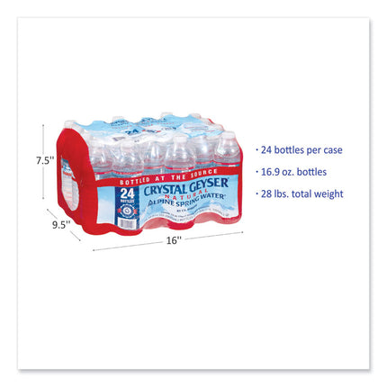 Alpine Spring Water, 16.9 oz Bottle, 24/Carton