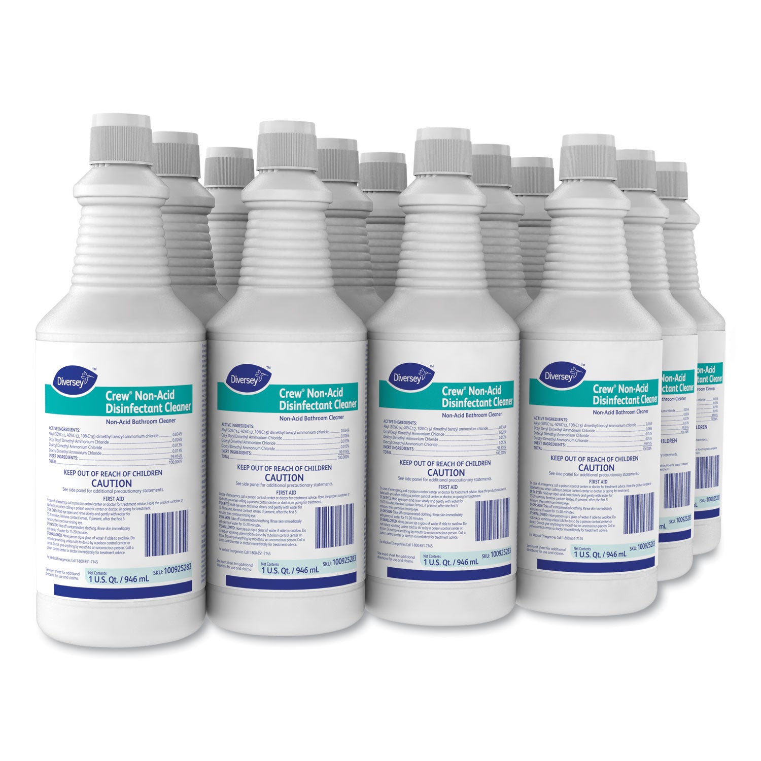 Crew Neutral Non-Acid Bowl And Bathroom Disinfectant, 32 Oz Squeeze Bottle, 12/carton
