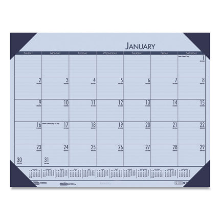 EcoTones Recycled Monthly Desk Pad Calendar, 22 x 17, Sunset Orchid Sheets, Cordovan Corners, 12-Month (Jan to Dec): 2025