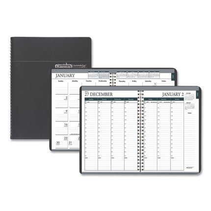 Recycled Monthly Weekly 7 Day Planner, 8.75 x 6.88, Black Cover, 12-Month (Jan to Dec): 2025