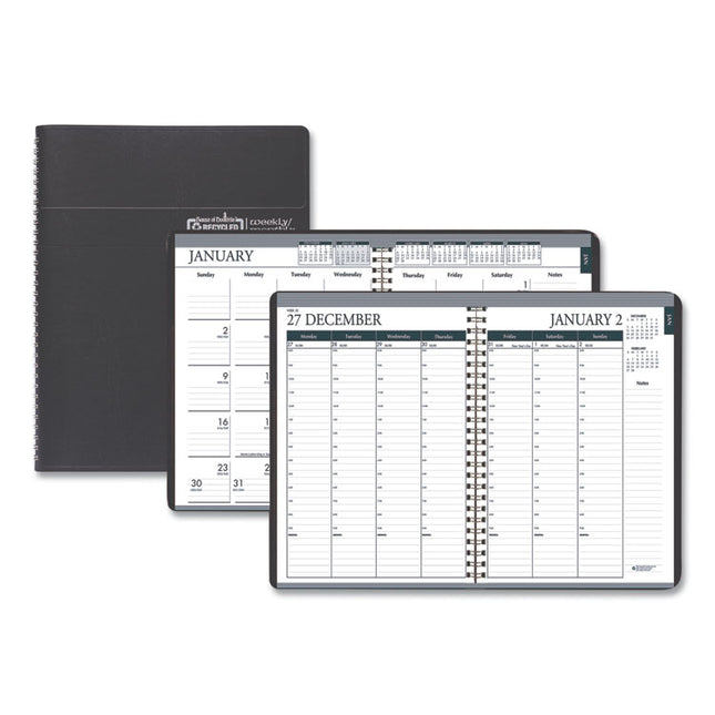 Recycled Monthly Weekly 7 Day Planner, 8.75 x 6.88, Black Cover, 12-Month (Jan to Dec): 2025