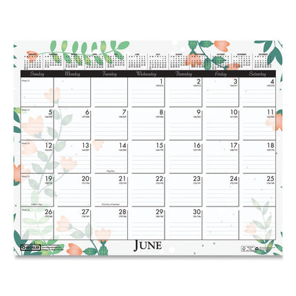 Recycled Wild Flower Wall Calendar, Wild Flowers Artwork, 15 x 12, White/Multicolor Sheets, 12-Month (Jan to Dec): 2025