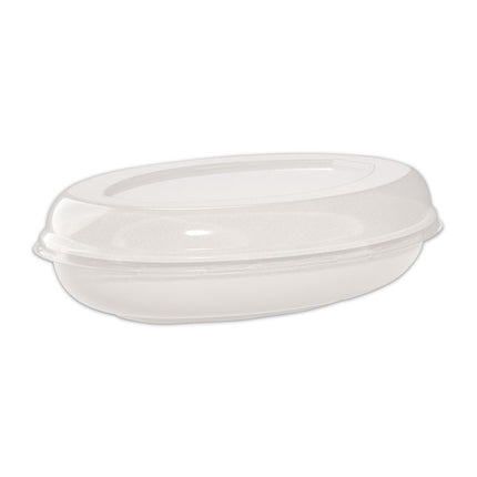 Bare Eco-Forward Sugarcane Dinnerware Lid for Burrito Bowls, 6.8 x 9.5 x 1.4, Clear, 300/Carton