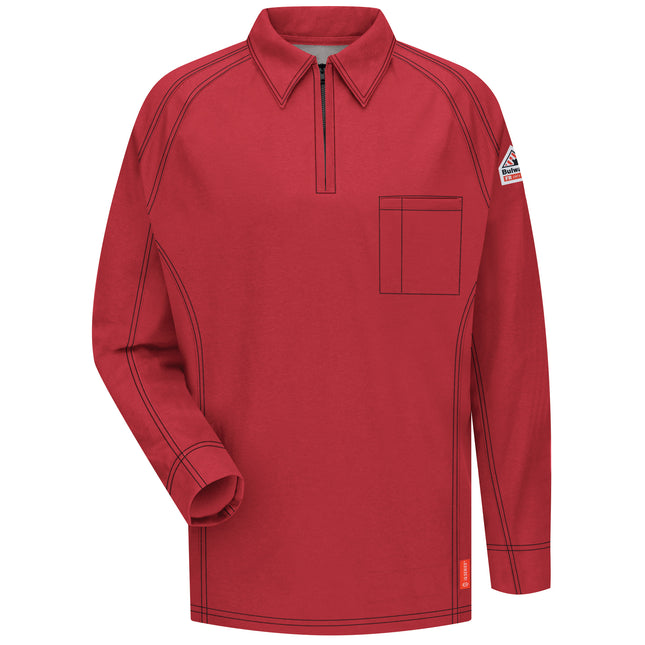 Bulwark® iQ Series® Comfort Knit Men's FR Long Sleeve Polo / QT12RD
